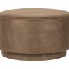 vtwonen Ronde Poef 'Coffee' Eco-leer 60cm