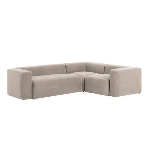 Kave Home 3-zits Hoekbank 'Blok' kleur Beige