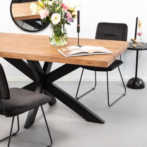 Sohome Eettafel 'Yannick Spider' Mangohout en staal